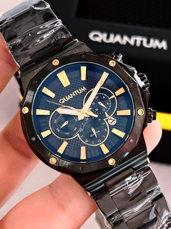 BLKT.2.631 Quantum 10 Atm Su Geçirmezlik Çelik Kordon Kararma Renk Atma Yapmaz Kol Saati+Bileklik - Resim 3