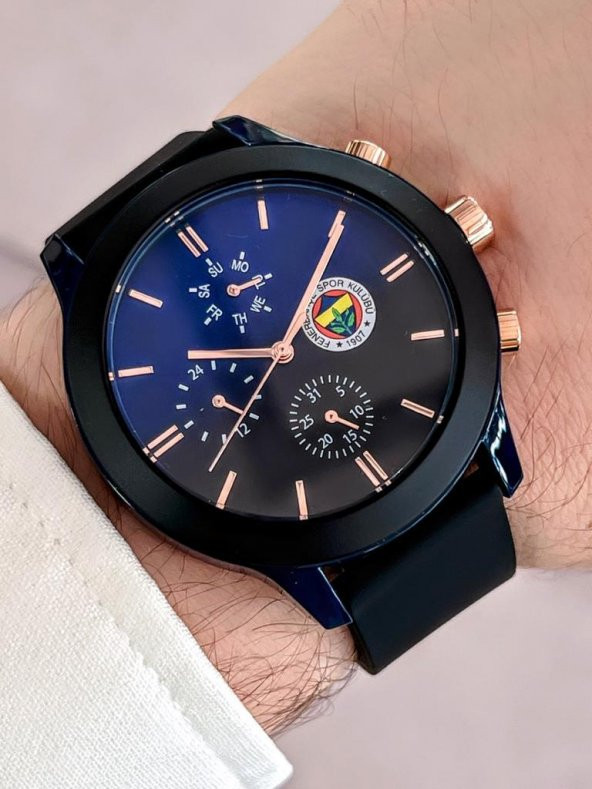 BLKT.2.642 Quantum Orjinal Fenerbahçe Lisanslı 30 Mt Su Geçirmez Silikon Kordon Taraftar Kol Saat