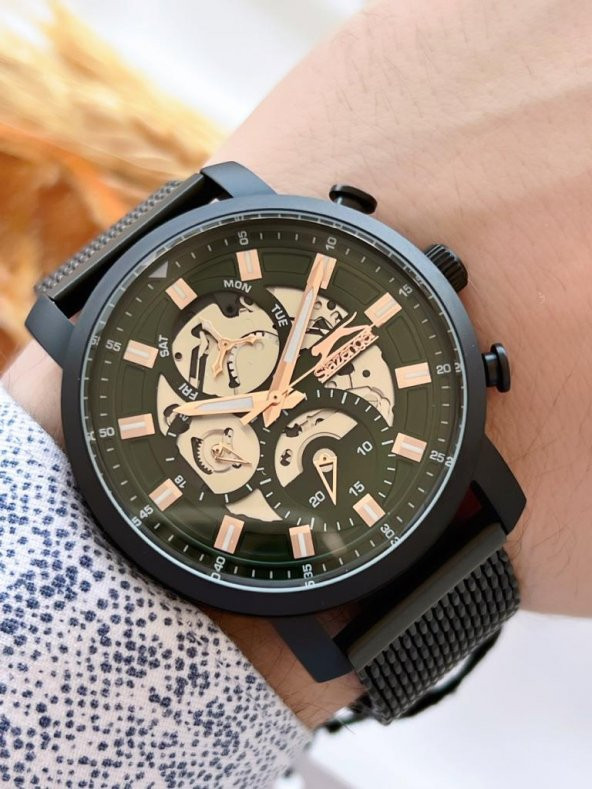 BLKT.2.702 Çelik Kordon Yeşil Kadran Kararmaz Renk Atmaz Yapmaz Fonksiyonları Aktif Erkek Kol Saati ürün görseli