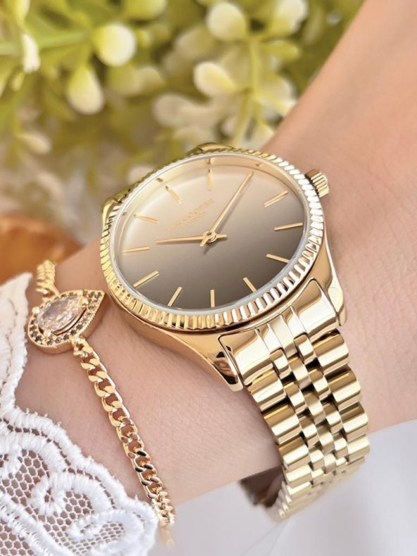 BLKT.2.721 Lee Cooper Elite Seri Çelik Kordonlu 3 Atm Suya Dayanıklı Kadın Kol Saati+Bileklik - Resim 2