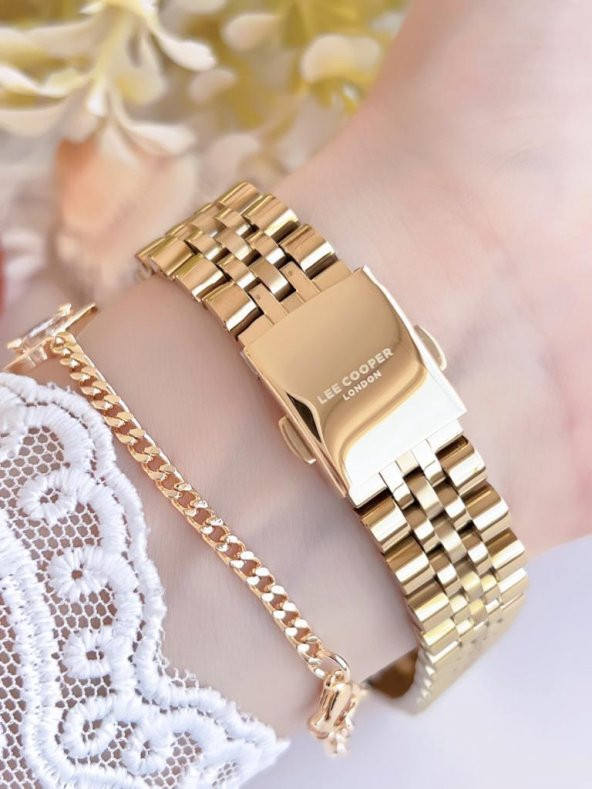 BLKT.2.721 Lee Cooper Elite Seri Çelik Kordonlu 3 Atm Suya Dayanıklı Kadın Kol Saati+Bileklik - Resim 4