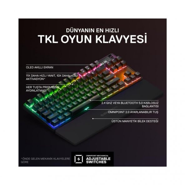 SteelSeries Apex Pro TKL RGB Mekanik Oyuncu Klavyesi Teşhir - 2