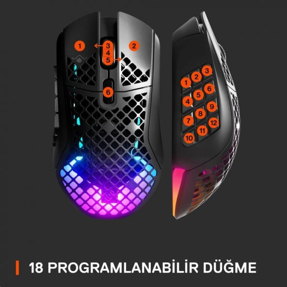 SteelSeries Aerox 9 Wireless Optik Oyuncu Mouse - TEŞHİR - Resim 4