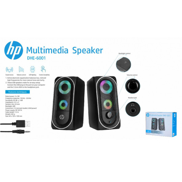 HP DHE-6001 2.0 RGB 1+1 6 w Hoparlör - 2