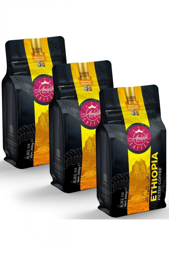 Anişah Etiyopya Filtre Kahve Öğütülmüş 3x250 Gr - 3lü Paket
