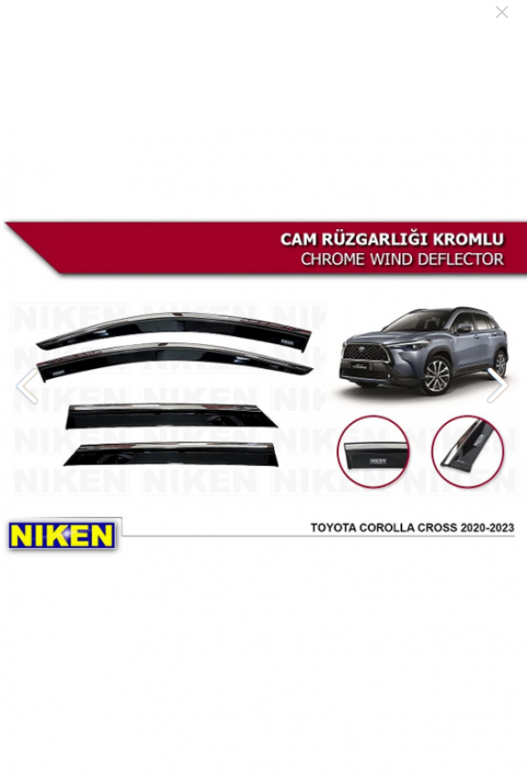 TOYOTA YARİS CROSS 2021 2022 2023 2024 NİKEN ARACA ÖZEL KROMLU CAM RÜZGARLIGI ürün görseli 1