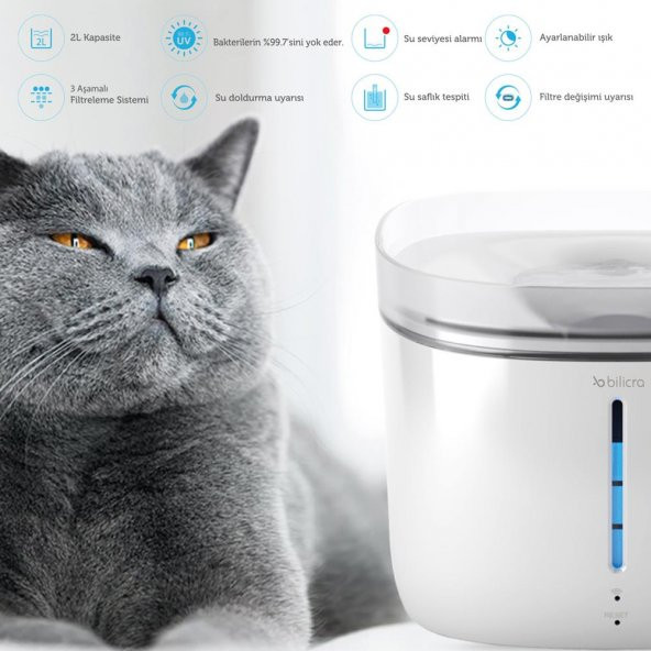 Bilicra Evcil Hayvan Seti 1 - Hydra Akıllı Otomatik Pet Su Pınarı ve Feed Me Akıllı Otomatik Pet Mama Kabı - 3