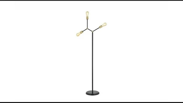 Rsylight Akrobatik Mafsallı Retro Rustik  Eskitme Duylu Siyah Köşe Lambası Lambader ürün görseli