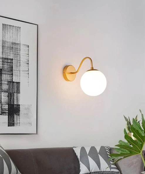 Rsylight Retro Metal Glop Camlı Eskitme Kaplama Rustik Moden Dekoratif Duvar Aplik