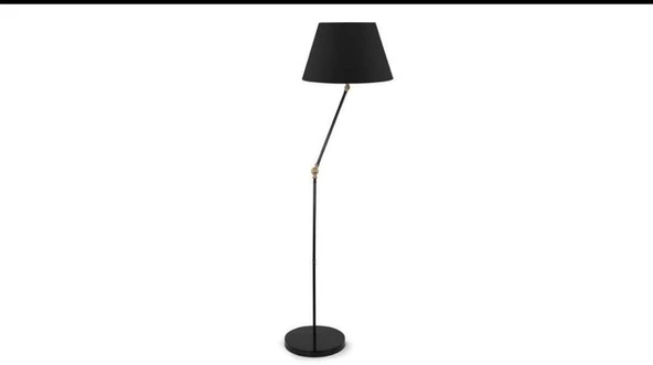 Rsylight Akrobatik Mafsallı Retro Rustik Siyah Köşe Lambası Lambader Çap:45 cm