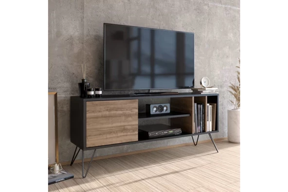 Mobilya Pratik Umaima TV ünitesi Ceviz-Siyah - 2