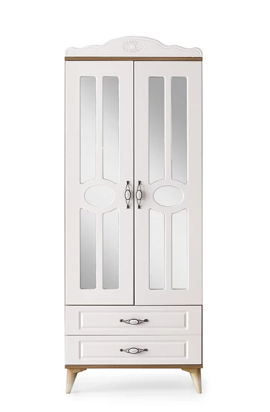 Sahra 2 Kapılı 2 Çekmeceli Gardrop Elbise Dolabı 80x48x210cm - 3