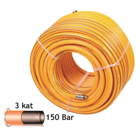 Baco Bc-8-100-3 İlaçlama Hortumu 100 M 8 Ml 3 Kat Sarı - 1