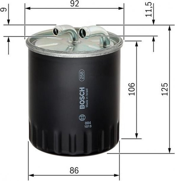 Bosch Yakıt Filtresi Mercedes W203 W204 W211 02-08 X204 X164 Sprınter 06 Vıano Vıto W164 W254 WK820