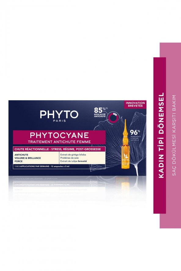 Phytocyane Kadın Tipi Dönemsel Saç Dökülmesine Karşı Bakım Serumu 12x5 ml