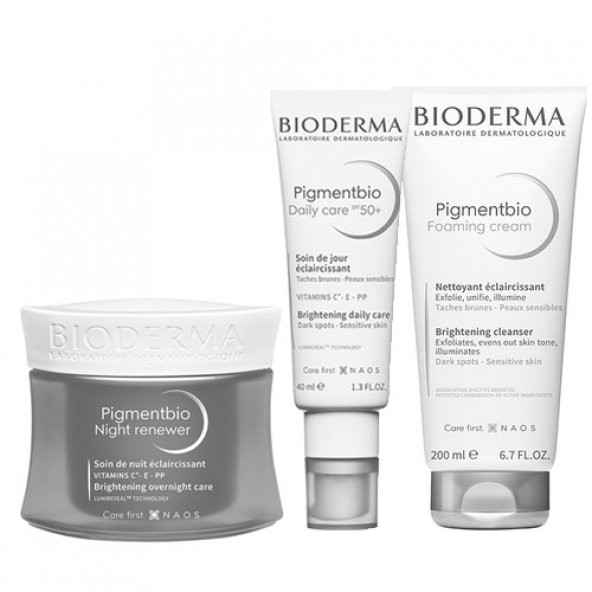 Bioderma Pigmentbio Leke Serisi | Gece Kremi + Gündüz Kremi + Temizleme Jeli Orijinal Boy Set