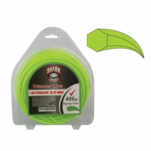 Shark 6 Köşeli Naylon Tırpan Misinası 3.0 Mm 400 Gr