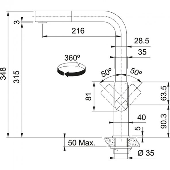Franke Mythos Doccia Spiralli Mutfak Bataryası - 2
