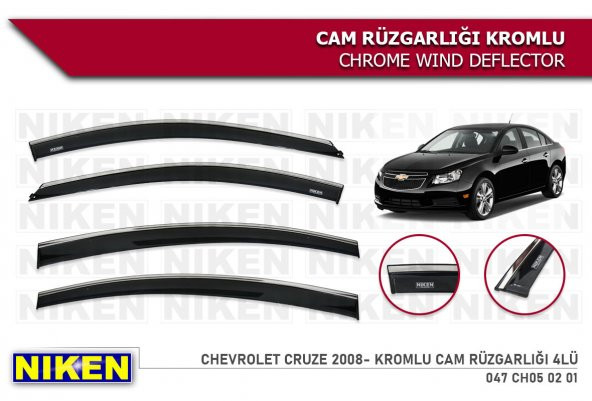 CHEVROLET CRUZE 2009 2010 2011 2012 2013 MODEL NIKEN KROMLU CAM RÜZGARLIĞI - 1