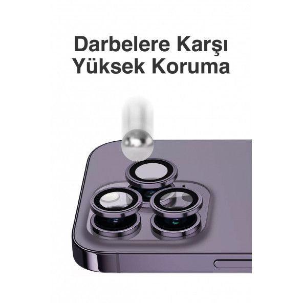 iPhone 15 Mavi Kamera Lens Koruyucu Kolay Uygulama Aparatlı - 5