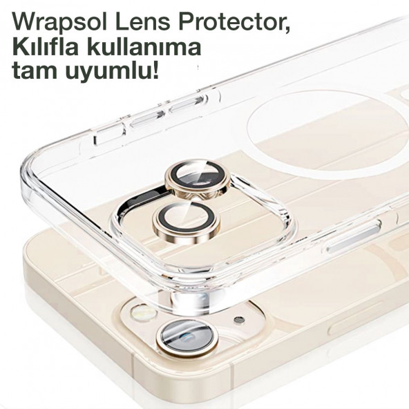 iPhone 15 Sarı Kamera Lens Koruyucu Kolay Uygulama Aparatlı