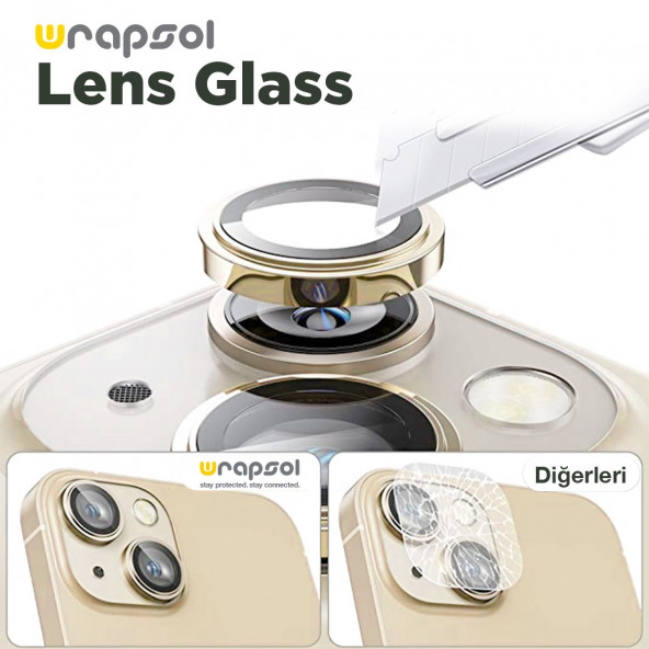 iPhone 15 Sarı Kamera Lens Koruyucu Kolay Uygulama Aparatlı - 2