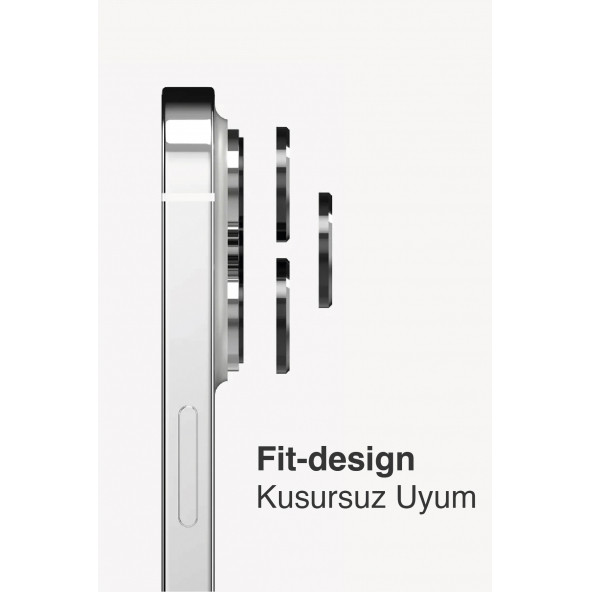 iPhone 15 Plus Siyah Kamera Lens Koruyucu Kolay Uygulama Aparatlı - Resim 6