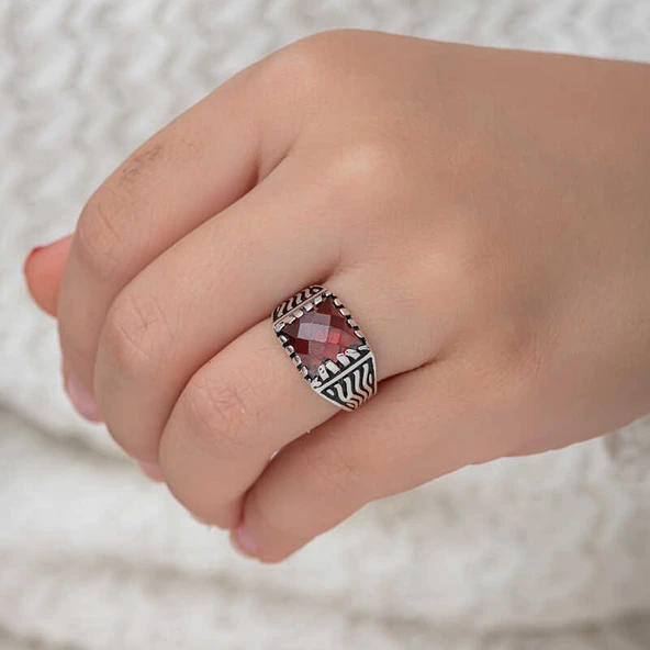 Gümüş Kırmızı Zirkon Taşlı Çocuk Erkek Yüzük  SL5299 - Resim 10