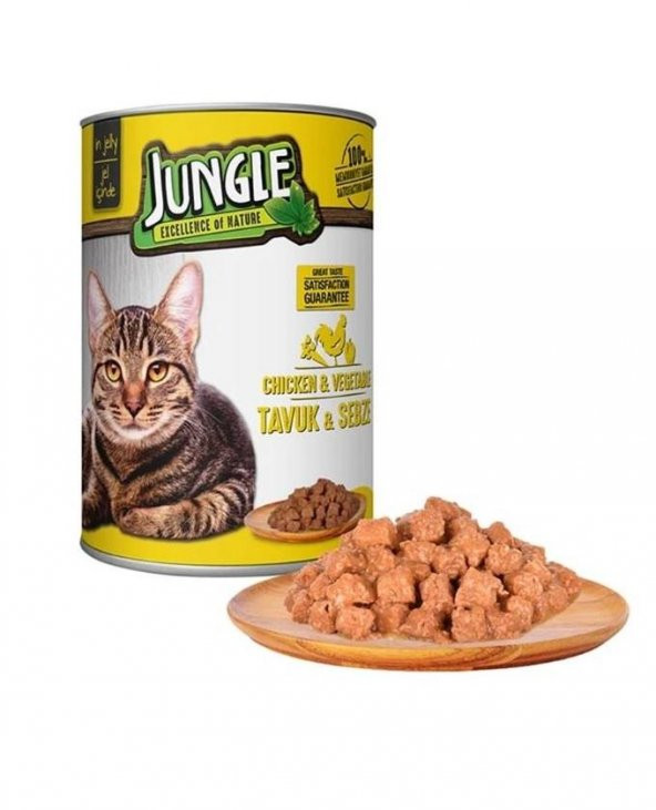 Jungle Tavuklu Sebzeli Kedi Konservesi 415gr