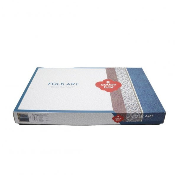 Cotton Box Folk Art Ranforce Çift Kişilik Nevresim Takımı Erna Petrol - Resim 5