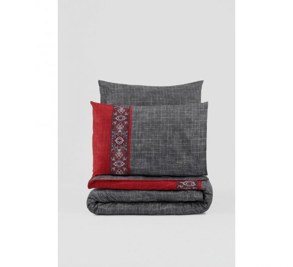Cotton Box Folk Art Ranforce Çift Kişilik Nevresim Takımı Ardıl Kırmızı - 3