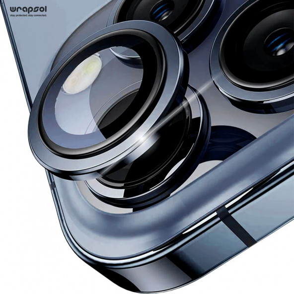 iPhone 15 Pro Kamera Lens Koruyucu Mavi Titanyum Kolay Uygulama Aparatlı - Resim 4