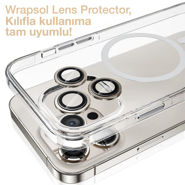 iPhone 15 Pro Kamera Lens Koruyucu Natürel Titanyum Kolay Uygulama Aparatlı - 2