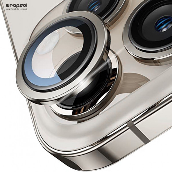 iPhone 15 Pro Kamera Lens Koruyucu Natürel Titanyum Kolay Uygulama Aparatlı - 4