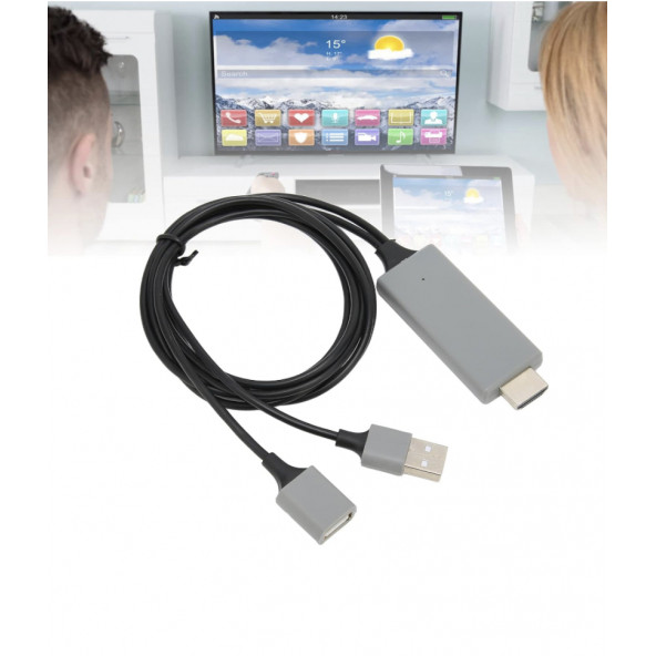 Tüm Telefon ve Tabletler için Hdmı Tv Görüntü ve Ses Aktarım Kablosu - 7