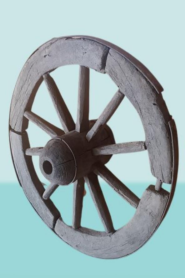 Hobi ADN 90252 Dekoratif At Arabası Tekeri 100 Yıllık Bahçe Aksesuarı El Yapım - 5