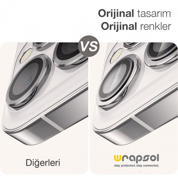 iPhone 15 Pro Max Kamera Lens Koruyucu Beyaz Titanyum Kolay Uygulama Aparatlı ürün görseli