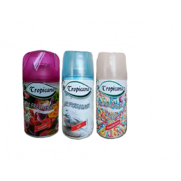 Tropicana Air Freshener Oda Kokusu Bahar Meyve Buketi Soft Bubble Gum Oda Spreyi 260 Ml X 3 Adet