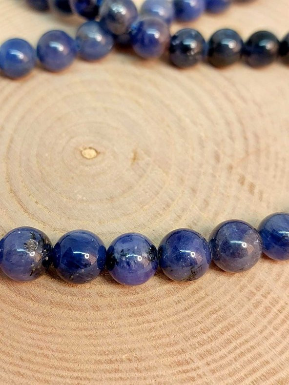 Tanzanit Taşı Koyu Renk 8mm/adet - Resim 4