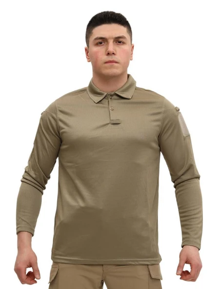 Single Sword Polo Yaka Uzun Kol Taktik T-Shirt