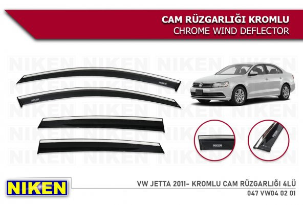 VOLKSWAGEN JETTA 2011 2012 2013 2014 2015 2016 2017 2018 MODEL NİKEN KROMLU CAM RÜZGARLIĞI