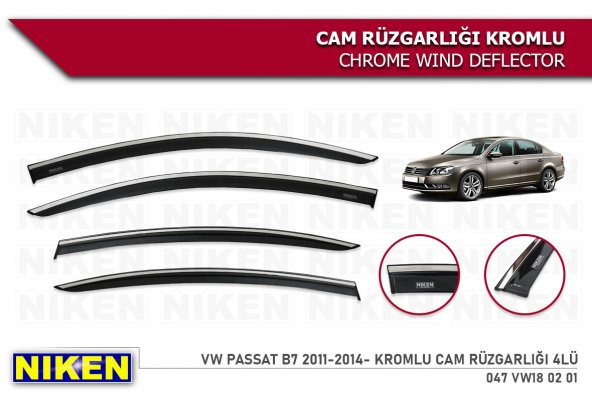 VOLKSWAGEN PASSAT B7 2011 2012 2013 2014 MODEL NİKEN KROMLU CAM RÜZGARLIĞI