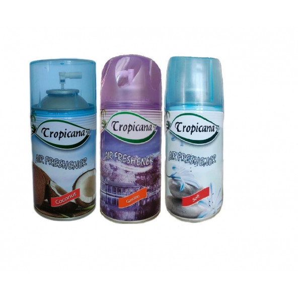 Tropicana Air Freshener Oda Kokusu Coconut Hindistan Ceviz Garden Bahçe Soft Sprey 260 Ml X 3 Adet