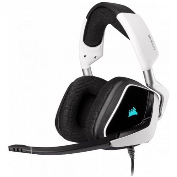 Corsair Void RGB Elite USB Premium 7.1 CA-9011204-EU Kablolu Mikrofonlu Kulak Üstü Oyuncu Kulaklığı Beyaz - 2