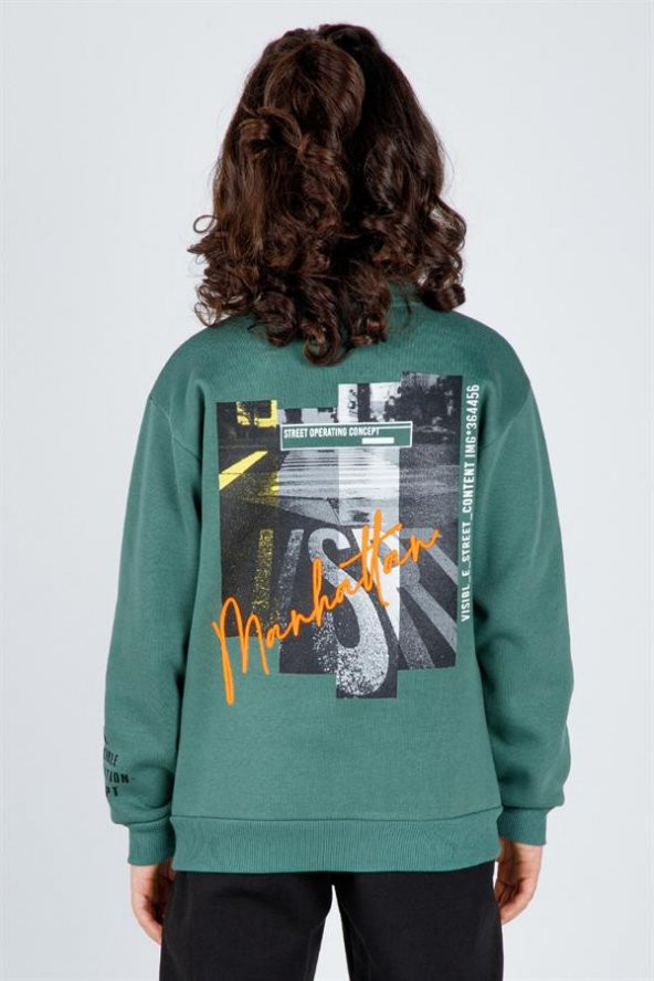 Erkek Çocuk Şardonlu Sweat Yeşil - 3