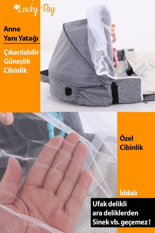 Lucky Day Anne Yanı Yatağı Anne Yanı Minderi Yeni Doğan Bebek Yatağı Park Yatak 50 x 100 cm - 3