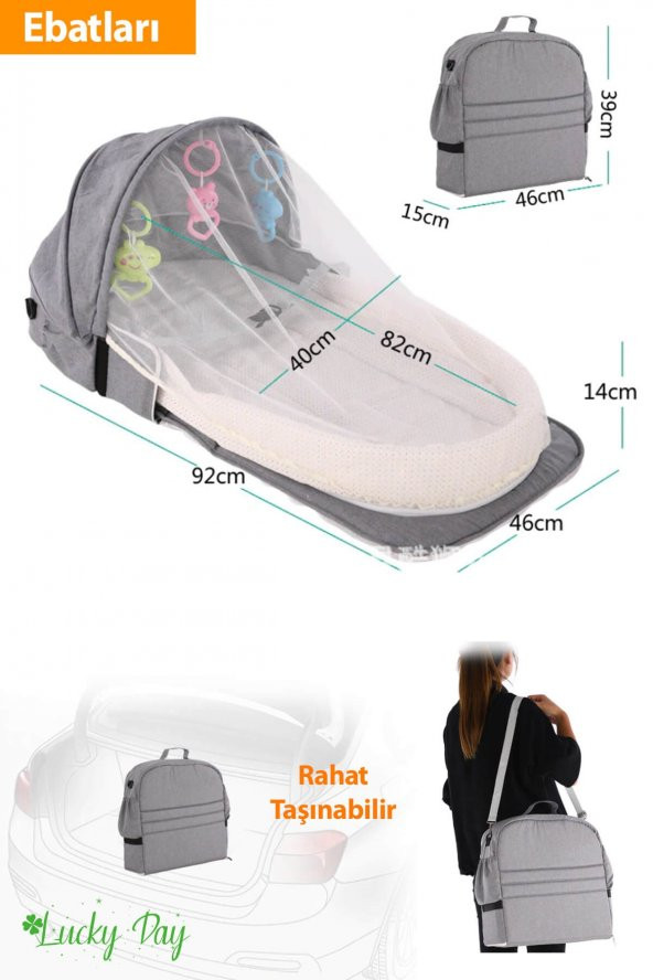 Lucky Day Anne Yanı Yatağı Anne Yanı Minderi Yeni Doğan Bebek Yatağı Park Yatak 50 x 100 cm - 5