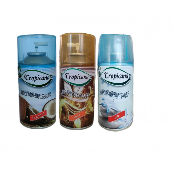 Tropicana Air Freshener Oda Kokusu Coconut Hindistan Ceviz Musk Misk Soft Oda Sprey 260 Ml X 3 Adet