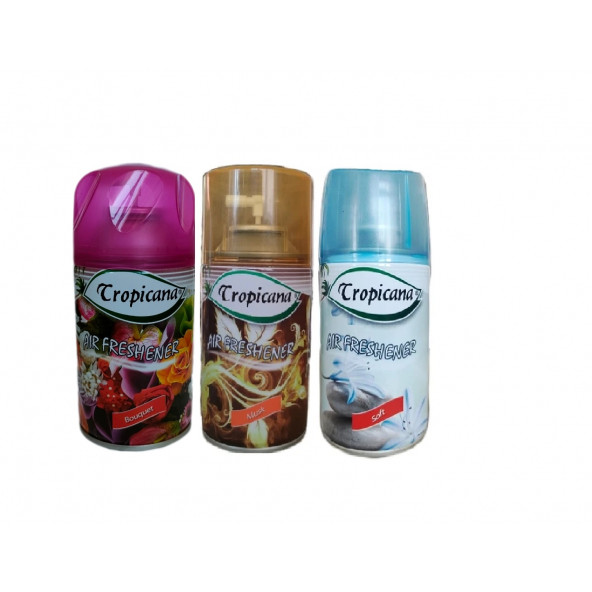 Tropicana Air Freshener Oda Kokusu Bahar Meyve Buketi Musk Misk Soft Oda Spreyi 260 Ml X 3 Adet