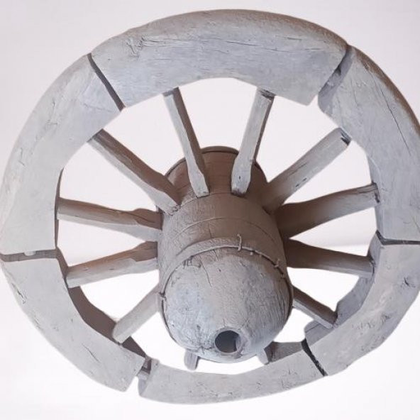 Hobi ADN 90253 dekoratif At ve Öküz Arabası Tekeri Bahçe Aksesuarı Ahşap El yapım - 4